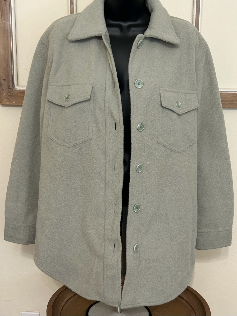 Joie Sage Green Shirt Jacket